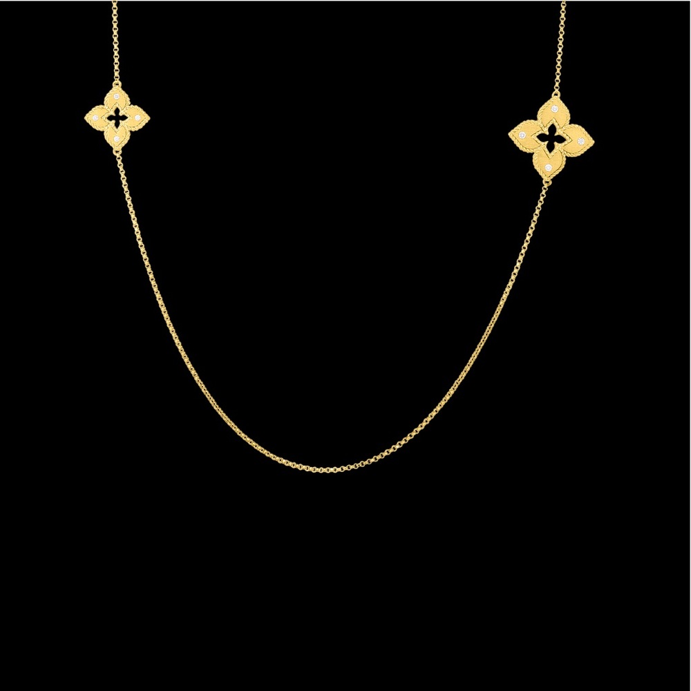 18k Venetian Station Necklace - Picture 7 of 14